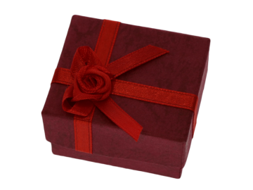 Ringbox Schmuckbox rechteckig dunkelrot
